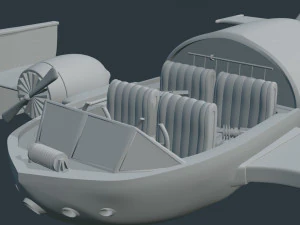 toon aircraft - airship 3D Model