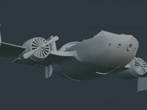 toon aircraft - airship 3D Model