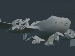 toon aircraft - airship 3D Model