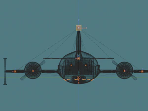 toon aircraft - airship 3D Model