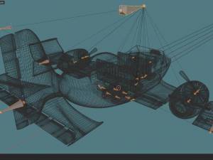 toon aircraft - airship 3D Модель