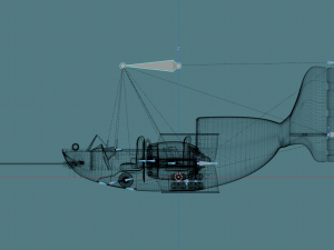 toon aircraft - airship 3D Модель