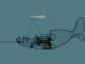 toon aircraft - airship 3D Model