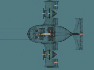toon aircraft - airship 3D Model