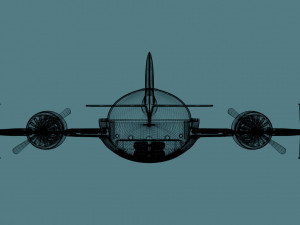 toon aircraft - airship 3D Модель