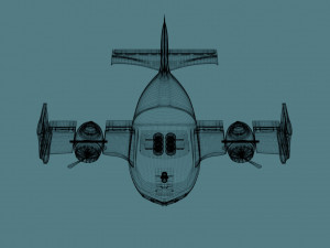 toon aircraft - airship 3D Модель