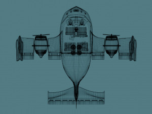 toon aircraft - airship 3D Модель