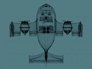 toon aircraft - airship 3D Model