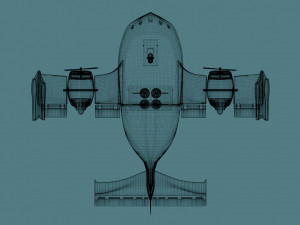 toon aircraft - airship 3D Модель