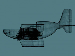 toon aircraft - airship 3D Model