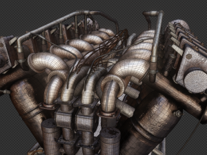 Aircraft V-Type Engine Vintage 3D Модель
