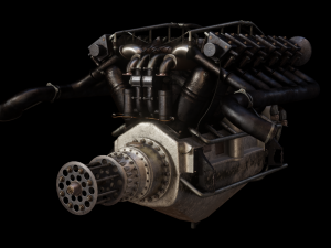 Aircraft V-Type Engine Vintage 3D Модель