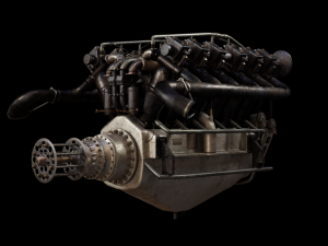 Aircraft V-Type Engine Vintage 3D Модель