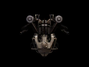 Aircraft V-Type Engine Vintage 3D Model