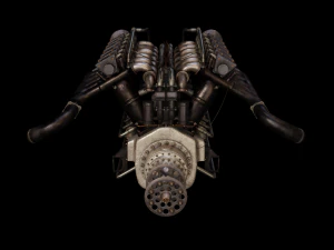 Aircraft V-Type Engine Vintage 3D Model