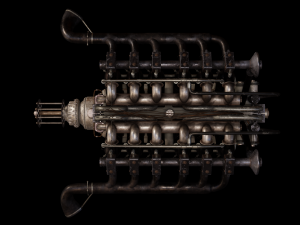 Aircraft V-Type Engine Vintage 3D Модель