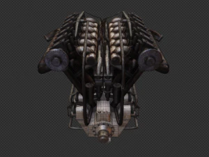 Aircraft V-Type Engine Vintage 3D Model