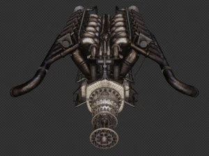 Aircraft V-Type Engine Vintage 3D Model