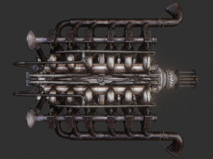 Aircraft V-Type Engine Vintage 3D Модель