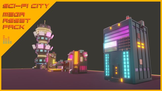 Scifi City Mega Asset Pack 3D 模型 .c4d .max .obj .3ds .fbx .stl .blend 