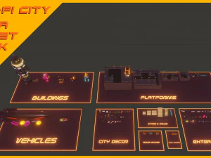 Scifi City Mega Asset Pack 3D Model
