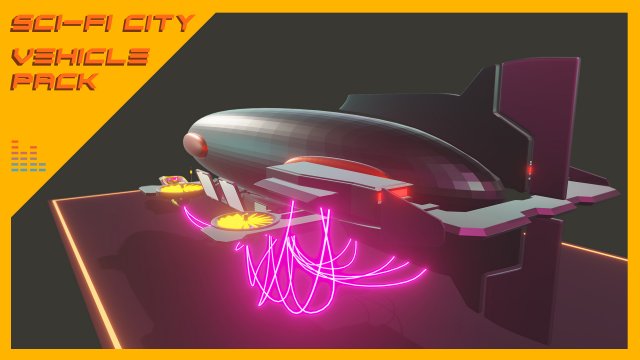Scifi City Vehicles Asset Pack Model 3D .c4d .max .obj .3ds .fbx .stl .blend 
