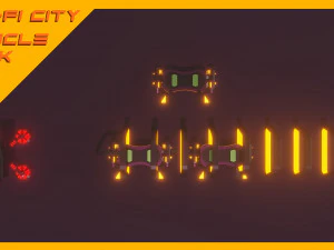 Scifi City Vehicles Asset Pack 3D Model
