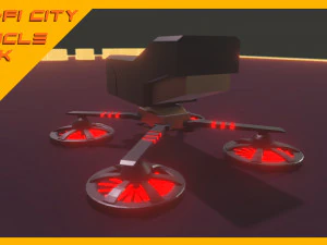 Scifi City Vehicles Asset Pack 3D Model