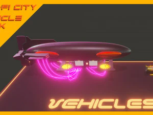 Scifi City Vehicles Asset Pack 3D Model