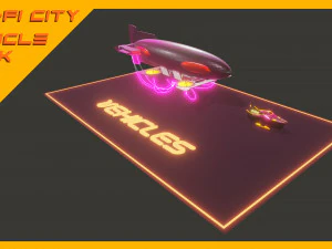 Scifi City Vehicles Asset Pack 3D Model