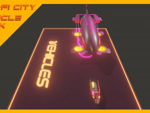 Scifi City Vehicles Asset Pack 3D Model