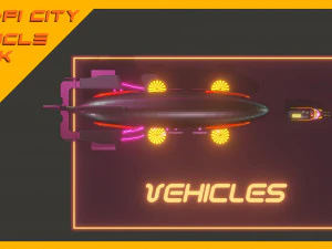 Scifi City Vehicles Asset Pack 3D Model