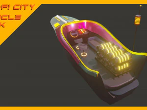 Scifi City Vehicles Asset Pack 3D Model