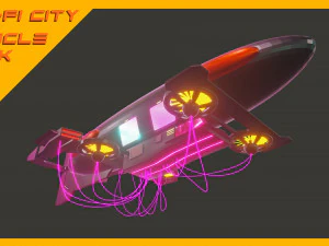 Scifi City Vehicles Asset Pack 3D Model