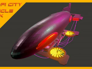 Scifi City Vehicles Asset Pack 3D Model