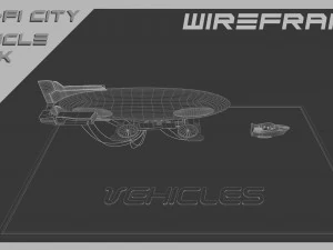 Scifi City Vehicles Asset Pack 3D Model