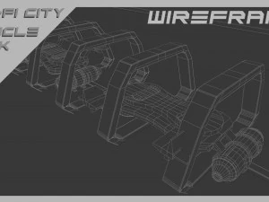 Scifi City Vehicles Asset Pack 3D Model