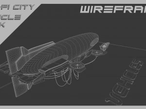 Scifi City Vehicles Asset Pack 3D Model