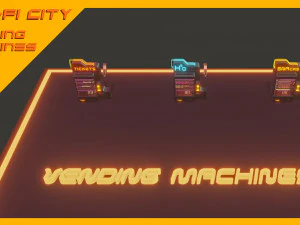 Scifi City Vending Machines Asset Pack 3D Model