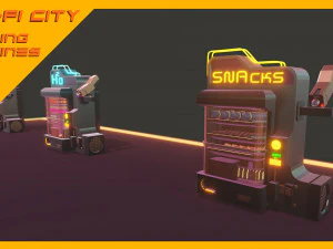 Scifi City Vending Machines Asset Pack 3D Model