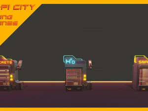 Scifi City Vending Machines Asset Pack 3D Model