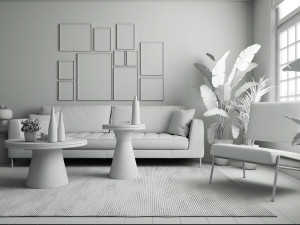 living room 3Dモデル