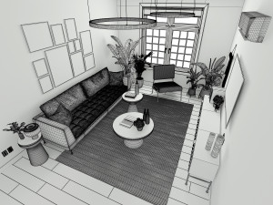 living room 3Dモデル