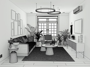 living room 3Dモデル