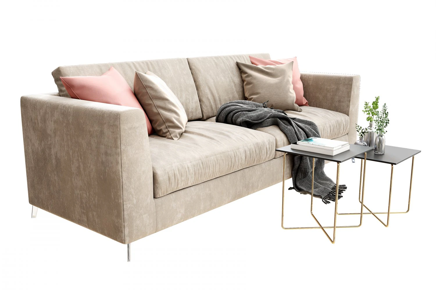 fabric sofa 3D Model .c4d .max .obj .3ds .fbx .stl .blend
