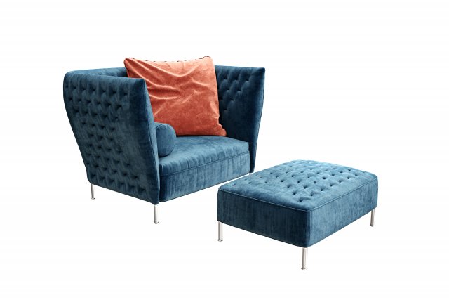 saba italia armchair 3D 模型 .c4d .max .obj .3ds .fbx .stl .blend
