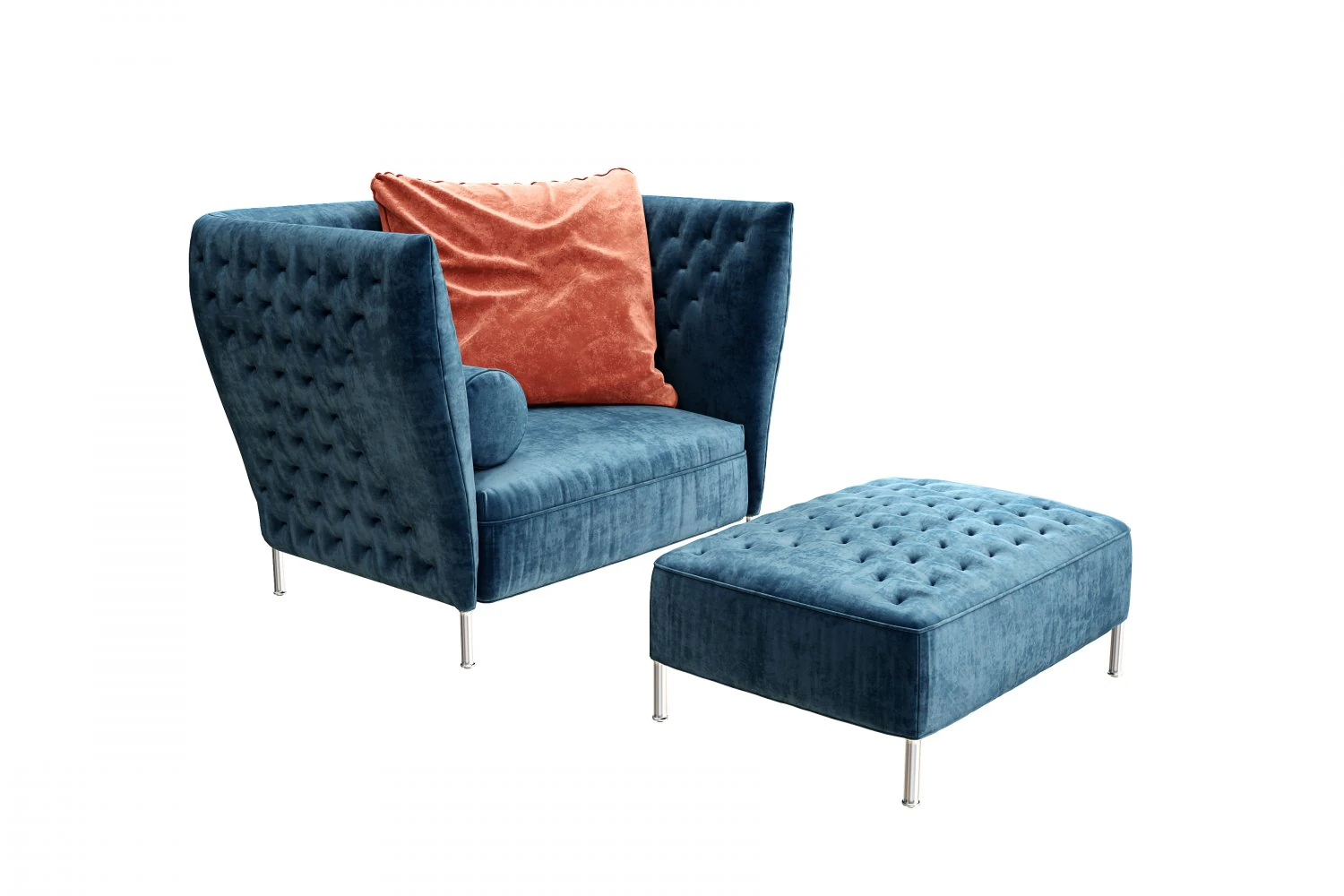 saba italia armchair 3D Model .c4d .max .obj .3ds .fbx .stl .blend