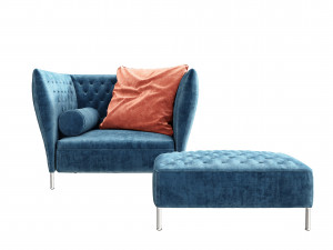 saba italia armchair 3D 模型