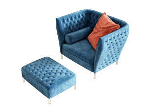 saba italia armchair 3D 模型