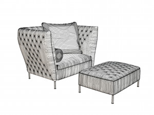 saba italia armchair 3D 模型